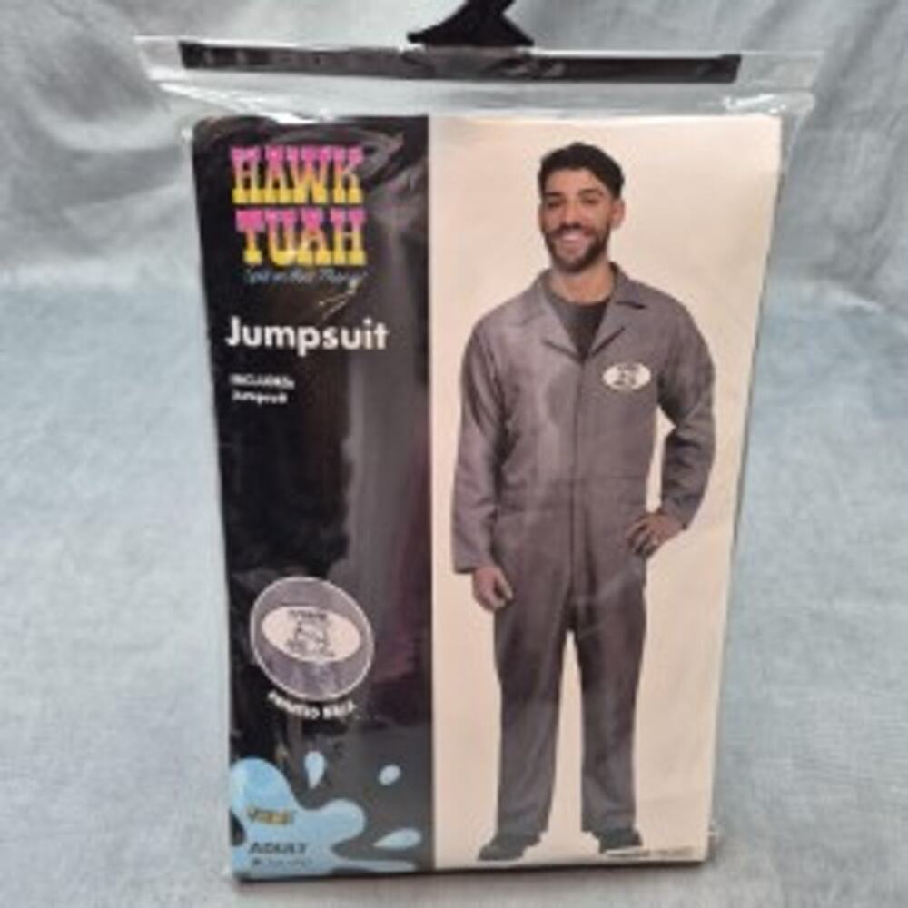 Spirit Halloween Hawk Tuah (Haliey Welch) Men's Gray Jumpsuit Adult S/M